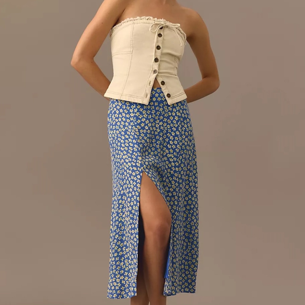 NWT The Lille Side-Slit Midi Skirt by Maeve